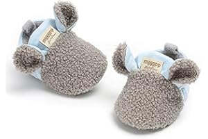 RVROVIC Baby Boys Girls Cozy Fleece Boots with Non Skid Bottom Warm Winter Socks Slippers