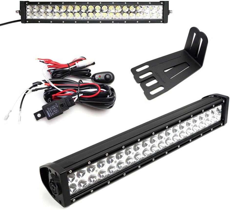 IJDMTOY Lower Grille 20 Inch LED Light Bar Kit For 2009 18 Dodge RAM