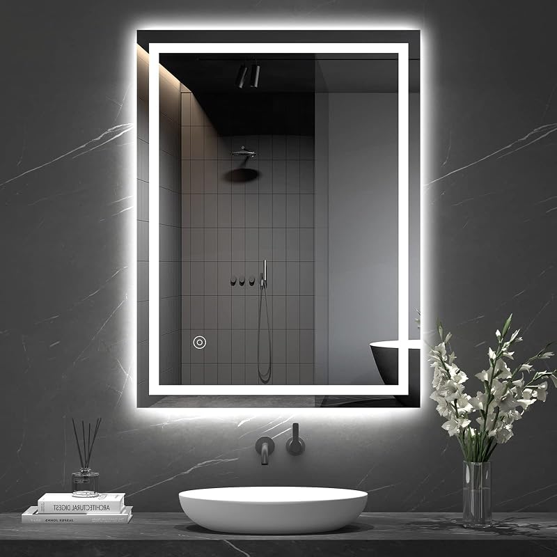 Dripex LED Bathroom Mirror 600x800mm with Demister IP44 Wall Mounted