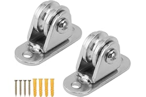 Small Pulley Block Stainless Steel Silent Roller Wall Mounted Fixed Ceiling Mount with Bearing Pulleys Wheel Loading for Cord