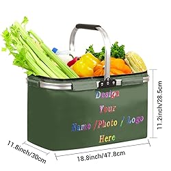 Customized Market Basket Collapsible Large Reusable