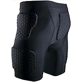 ciseroye Padded Compression Shorts Padded Football Girdle Hip and Football Girdle for Men Thigh Protector for Basketball ice Skating Rugby Soccer Hockey