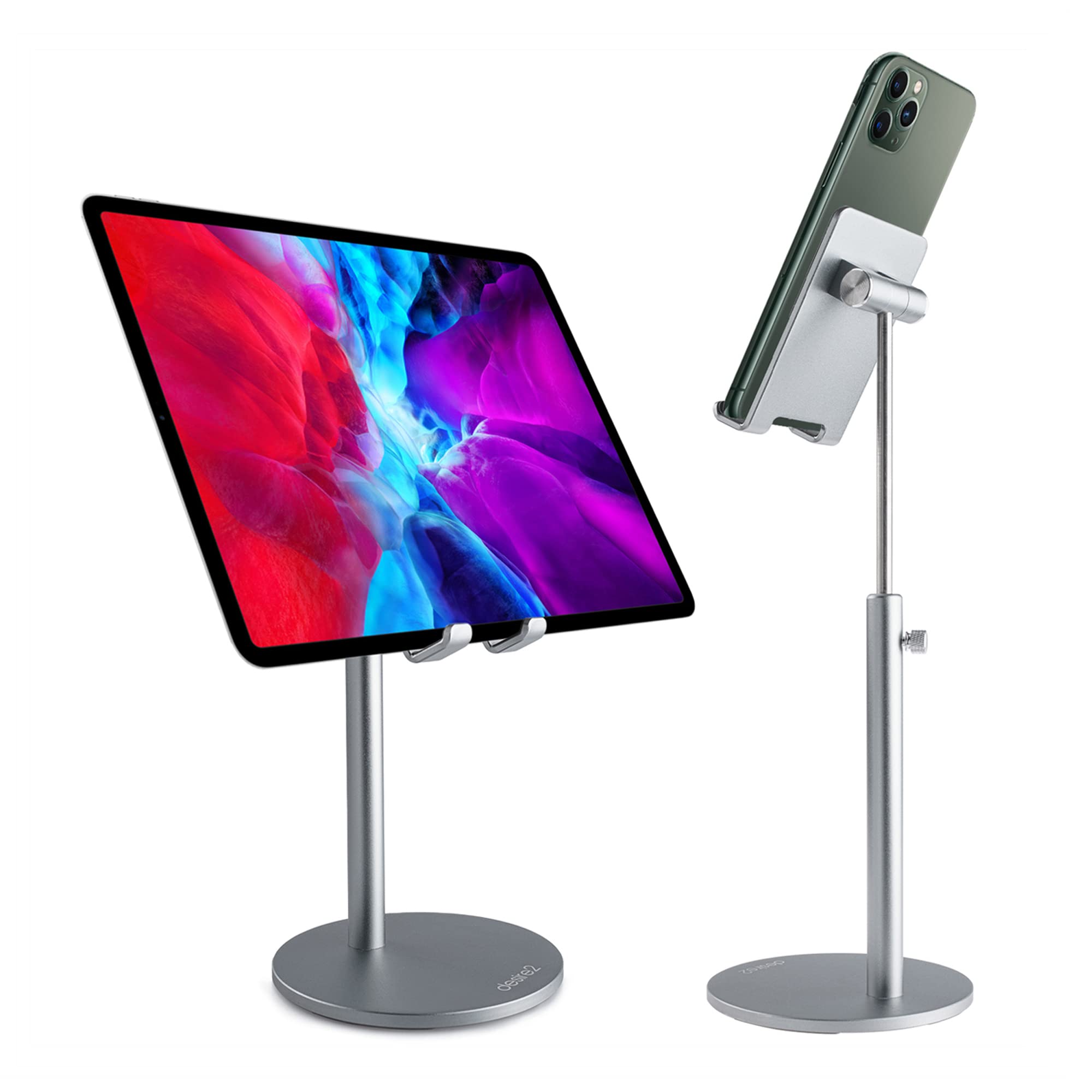 Desire2 Adjustable Stand for Smartphone and Tablet | Multi-Angle Mobile Phone Holder and Tablet Stand | Rotatable Office Desk Accessory for Men and Women | Adjustable Phone Stand and Ebook Mount