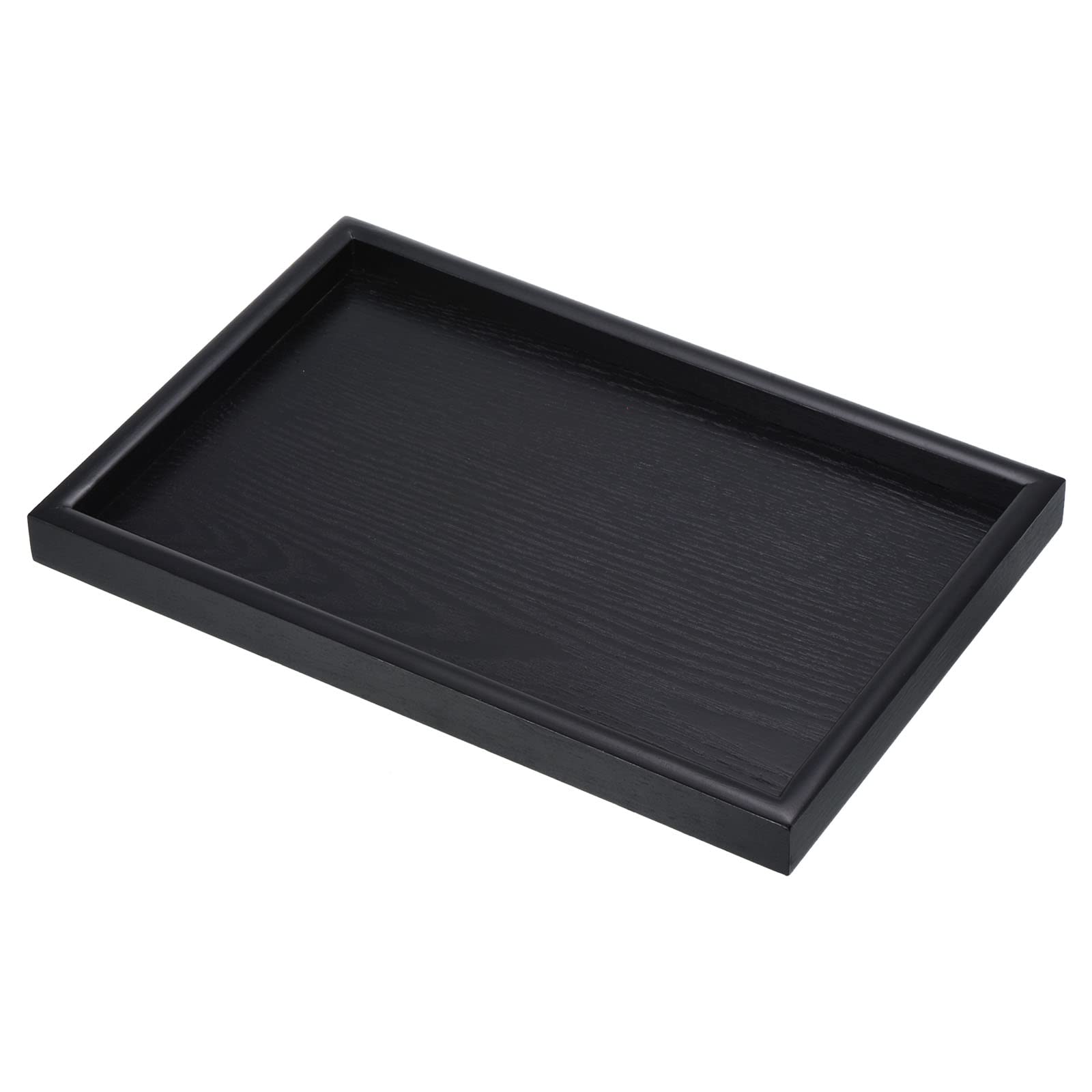 PATIKIL Wood Serving Tray 12x8 Inch Outer Base, Rectangular Decorative Platter for Home Decor Kitchen Table Candle Holder, Black