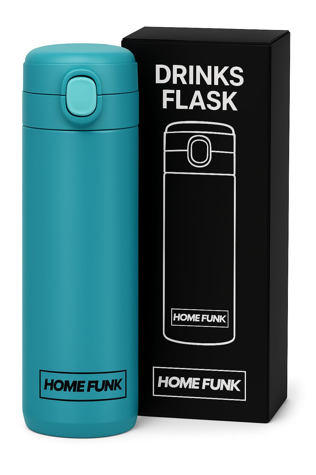 HOMEFUNK Flask for Hot Drink Hot Water Flask Insulated Thermal Mug Stainless Steel Leakproof Thermal Flask (SEA Green)