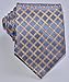 Geotae Zerun New Classic Striped Check Paisley JACQUARD WOVEN Silk Men's Tie Necktie (Check Blue/Gold)