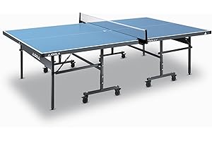 JOOLA Outdoor Table Tennis – Multi-Use Concrete Wood Look Dining & Conference Table – Includes Steel Frame, Net Set & Hybrid 