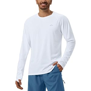 Willit Men's UPF 50+ Sun Shirts Long Sleeve UV SPF Lightweight Quick Dry Shirts Swim Hiking Fishing Travel Running T-Shirts
