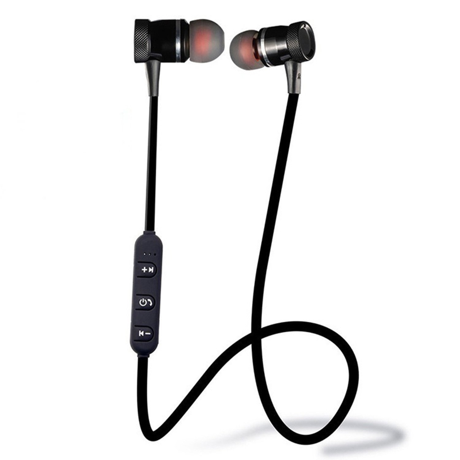 Onbio Sport Wireless Bluetooth Headset With Mic&LED General Stereo In-Ear Earphones Earbuds Handsfree Headphone (Black)