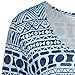 Destinas Women's 3/4 Sleeve Geometric Floral Print Tunic Blouse Tops Shirts (2XL, Blue)