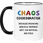 Lxenrra Chaos Coordinator Gifts, Funny Chaos Coordinator Mug, Boss Day Thank You Gift for Women Men, Boss, Coworker, Nurse, Teacher, Principal, Employee Appreciation Coffee Mug, 11 Oz-White