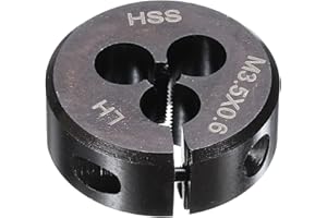 HARFINGTON Round Threading Die M3.5 x 0.6 Metric Thread 1" OD Adjustable Left Hand High-Speed Steel (HSS) Round Die Screw Thr