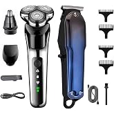 Electric Shaver for Men Electric Razor and Hair Clipper Trimmer for Men Rechargeable Shavers with Nose Trimmer Sideburns.