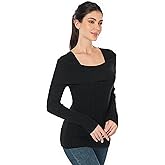 AmélieBoutik Women Off Shoulder Sweater Long Sleeve Cable Knit Fitted Pullover Sweater Tops