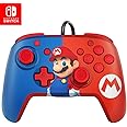 PDP REMATCH Enhanced Wired Power Nintendo Switch Pro Controller, Officially Licensed Switch Lite/OLED Compatible Gamepad, Customizable Programmable Buttons, Super Mario Power Pose (Red & Blue)
