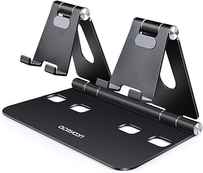 Aceyoon Pose Telephone Support Tablette Pliable Double Porte Telephone Bureau Support Universel Phone Holder Ajustable En Aluminium Compatible Avec Ipad Mate Galaxy Etc Amazon Fr High Tech