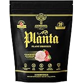 Ambrosia Planta - Premium Plant-Based Protein | Vegan & Keto Friendly | Gourmet Flavors with No Bloating or Stomach Upset | No Added Sugar | 14 Servings | (Strawberry Ice Cream)