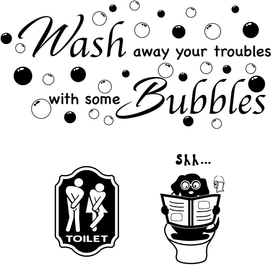 3 Set Wandtattoo Sprüche WC Türaufkleber Bad Badezimmer Wandaufkleber