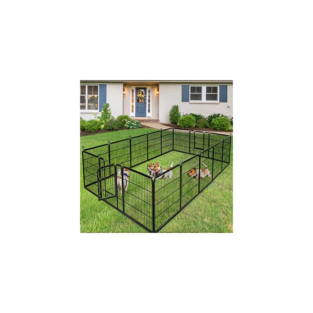 Giantex 40/48inch Dog Playpen with Door, 16/8 Panel Pet Playpen for