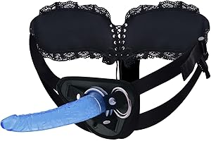 Harness Strap-on Dildo, 7.87" Blue Dildos Anal Plug with Strong Suction Cup Adult Sex Toys for Couples,Lesbian