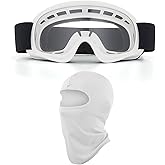 LJDJ Kids Dirt Bike Goggles ATV Motorcycle Off-Road Riding Motocross Glasses with Sun UV Protection Balaclava Full Face Cover