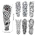 MelodySusie Full Arm Temporary Tattoo for Men Women, 18 Sheets Black Tattoo Body Sticker Tattoos, for Masked Balls, Festivals, Shows, Street Art