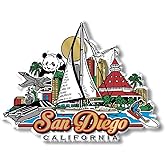 San Diego City Magnet by Classic Magnets, 3D Rubber Vintage-Style Collectible Souvenirs and Gifts Made in the USA, 4.3" x 3.3"