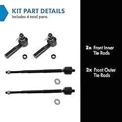TRQ Front Tie Rod Set Compatible with 1998-2001