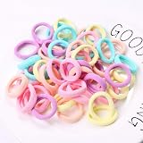 nuoshen 200 Pcs Baby Cotton Hair Bands Candy Color 3 cm Seamless Ponytail view 5