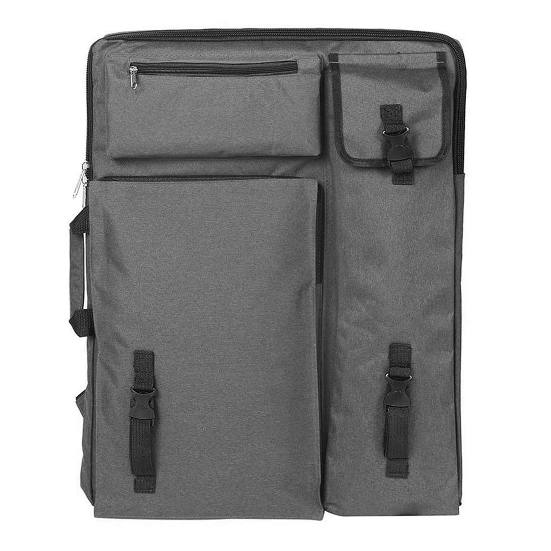 TINAYAU Extra Large 4K Art Portfolio with Handle Portable Backpack Art Craft Supplies Carrying Bag A2 Sketch Pad Organizer Case Tote Bag Sketch Pad Storage Bag for Students Artists (Grey)