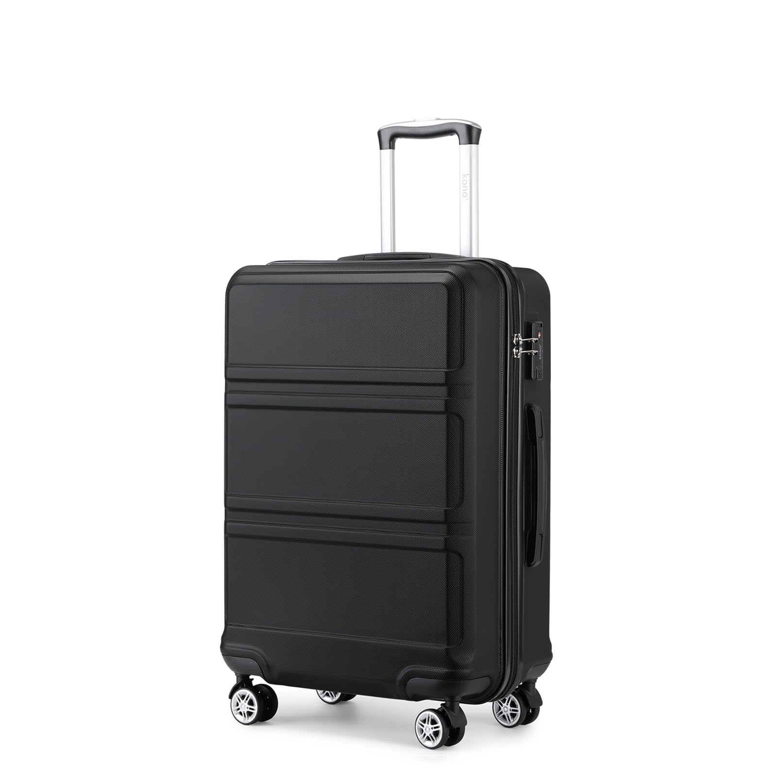 Kono 20 inch Cabin Suitcase Lightweight ABS Carry-on Hand Luggage 4 Spinner Wheels Trolley Case 51.5x38x20 cm(Black) โ image 1