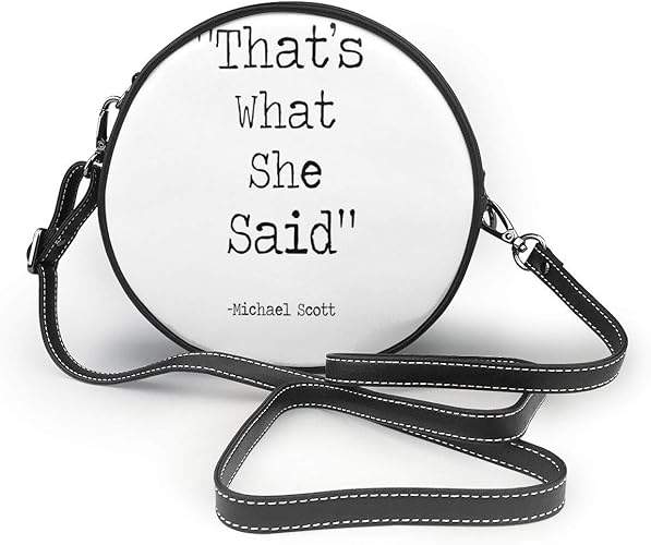 The Office Micheal Scott Sac A Main Rond Avec Citation Thats What She Said Pour Femme Et Fille Amazon Fr Chaussures Et Sacs