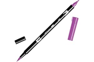 Tombow 56574 Dual Brush Pen Art Marker, 665 - Purple, 1 Pack. Blendable, Brush & Fine Tip Marker