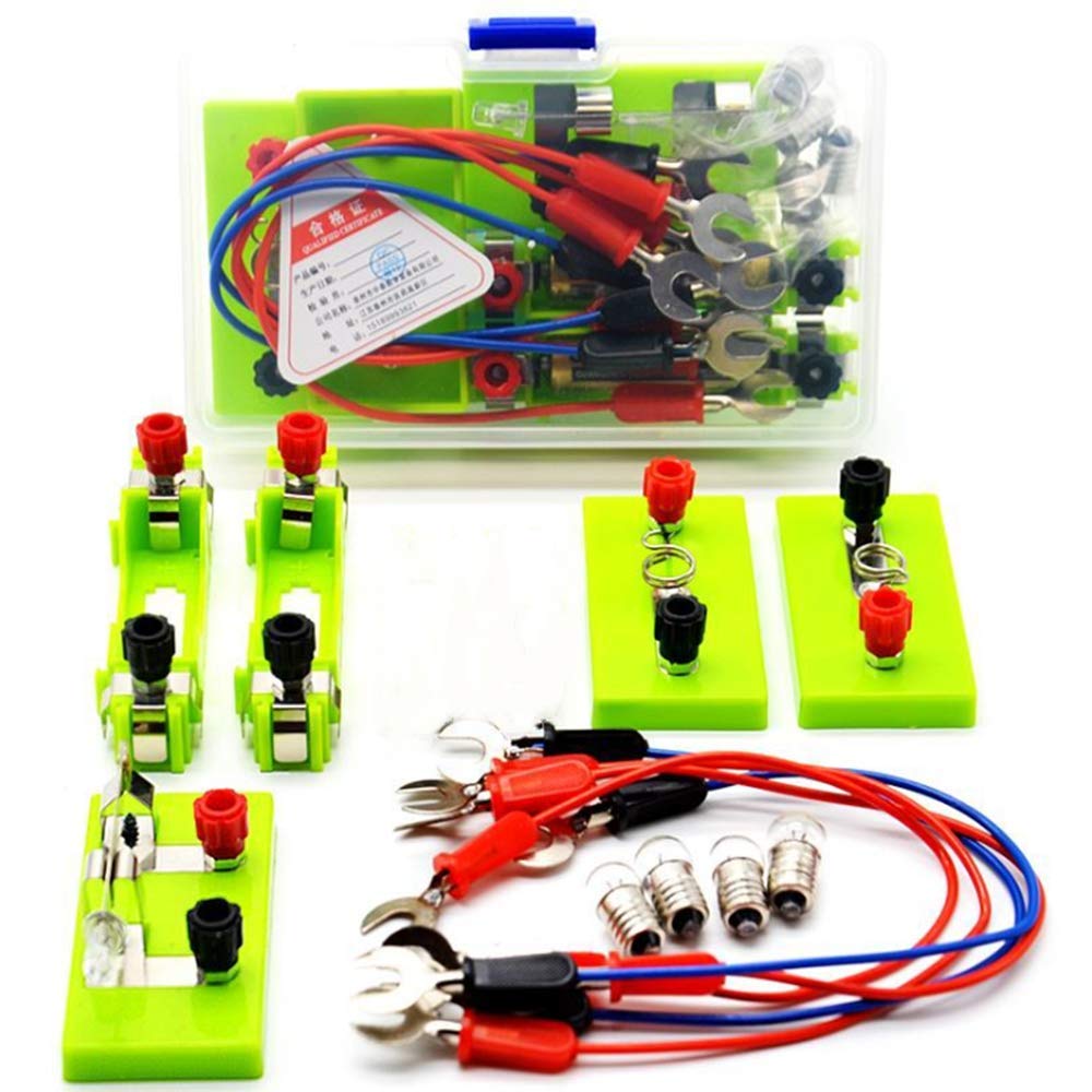 SHAOJUNJIE Electric Circuit Kit Bulb Switch Conductive Line Basic Circuit Learning Starter Kit Kid School Educational Science DIY
