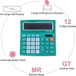 Office Desk Calculator 12 Digits with Solar Power