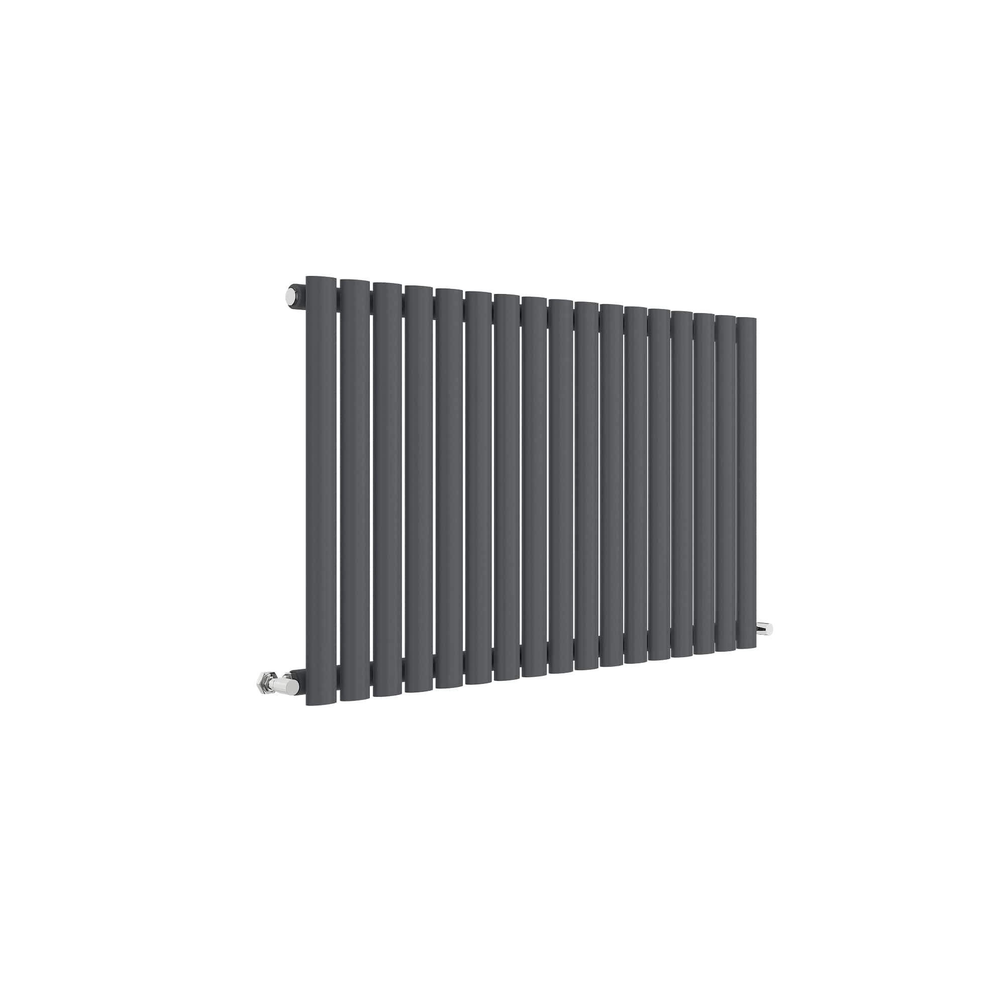 Nuie HLA39 Revive Modern Home Wall Mount Designer Horizontal Single Panel Radiator, 600mm x 992mm x 55mm, Anthracite