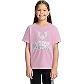 Messi Girls Lifestyle Short Sleeve T-Shirt, Slim-fit Graphic Tee, Cotton Blend Fabric