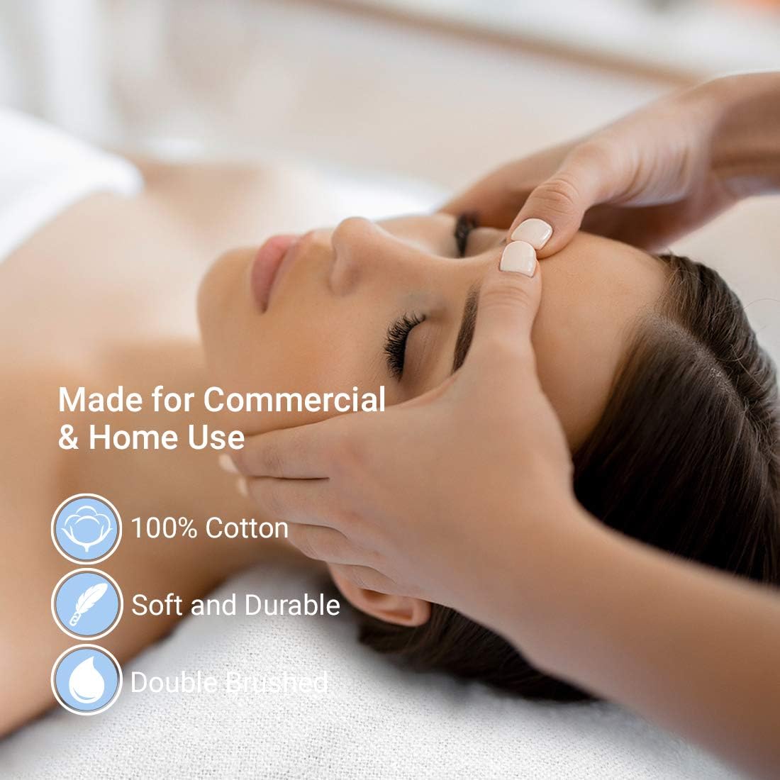 ForPro Premium Flannel 3-Piece Massage Sheet Set, White, for Massage Tables, Includes Massage Flat Sheet, Massage Fitted Sheet, and Massage Fitted Face Rest Cover : Massage Linens : Health & Personal Care