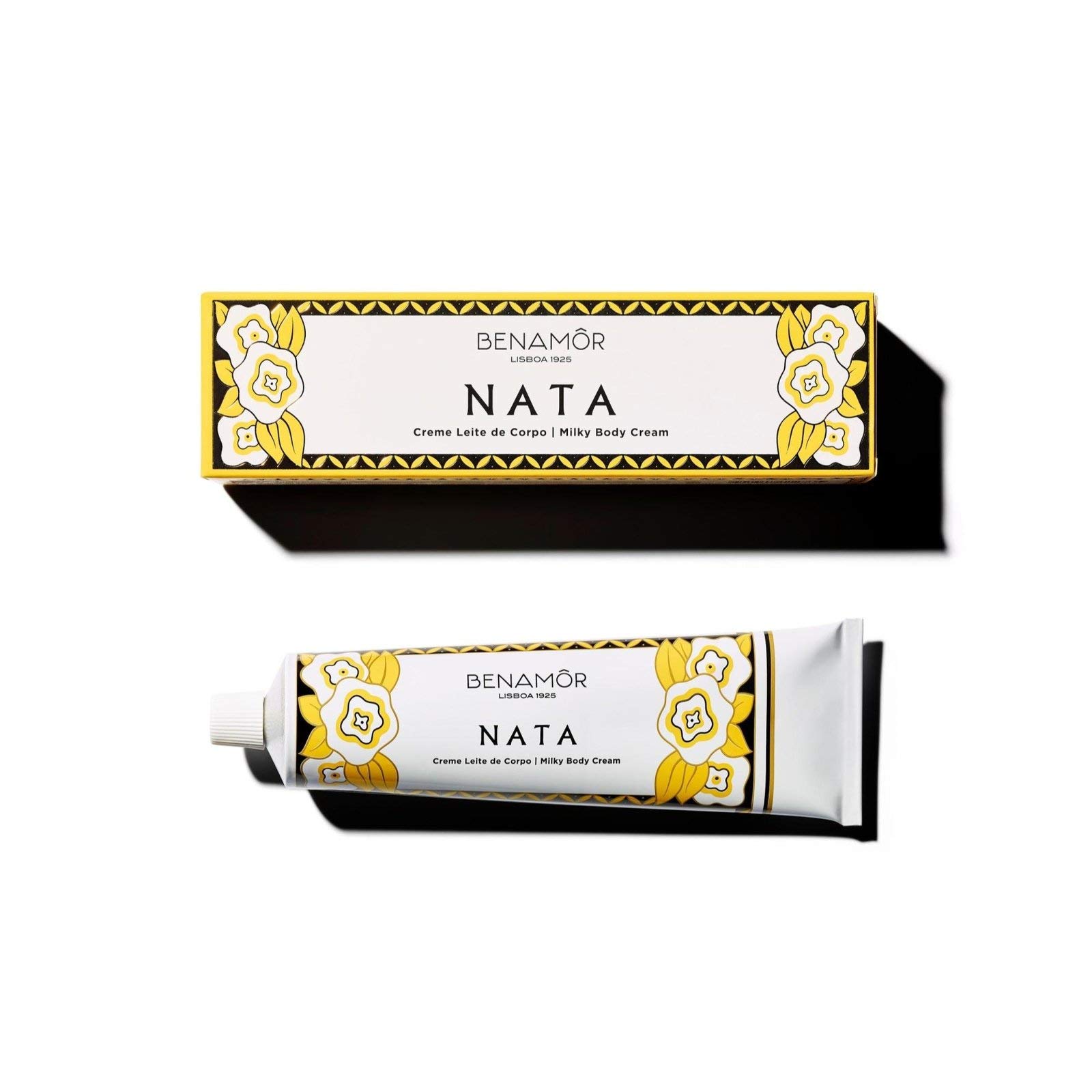 Benamôr - NATA Milky Body Cream - Creamy Moisturiser Enriched with Egg Extract - Comforting and Plumping Body Care - Gourmet Scent, Paraben Free - 150 ml Tube