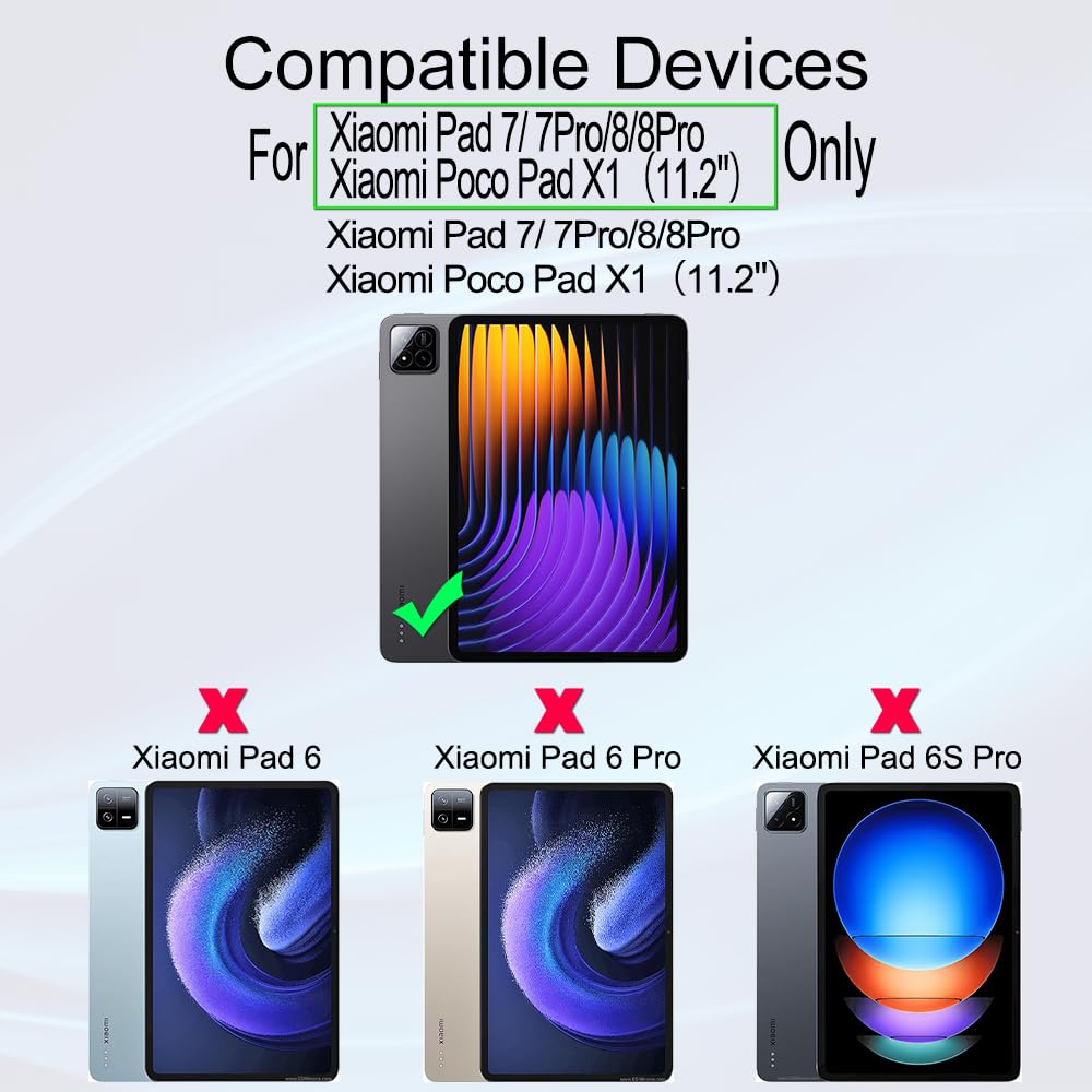 Ibywind Schutzfolie für Xiaomi Pad 7/7 Pro/8/8 Pro/Poco Pad X1,2 Stück 9H Panzer-Glas,mit einfache Installation,unterstützt Fingerabdrucksensor,anti-kratzer,blasenfreiheit,Bruchsicher,Öl resistent 2