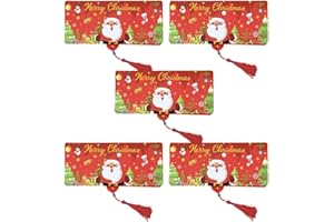 5 Pcs Christmas Money or Gift Card Holder with 10 Slots Surprise Christmas Xmas Gift Card Holder for Santa Cash Supplies