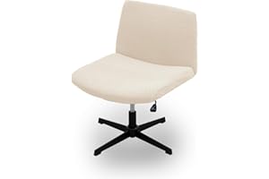 Dimatic Armless Office Chair Covers Criss Cross Wide Desk Chair Cover Slipcover Stretch Jacquard Swivel Computer Chair Covers for Home Office-Beige