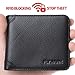 FlyHawk.Inc Genuine Leather RFID Blocking Wallets Mens thin Wallet