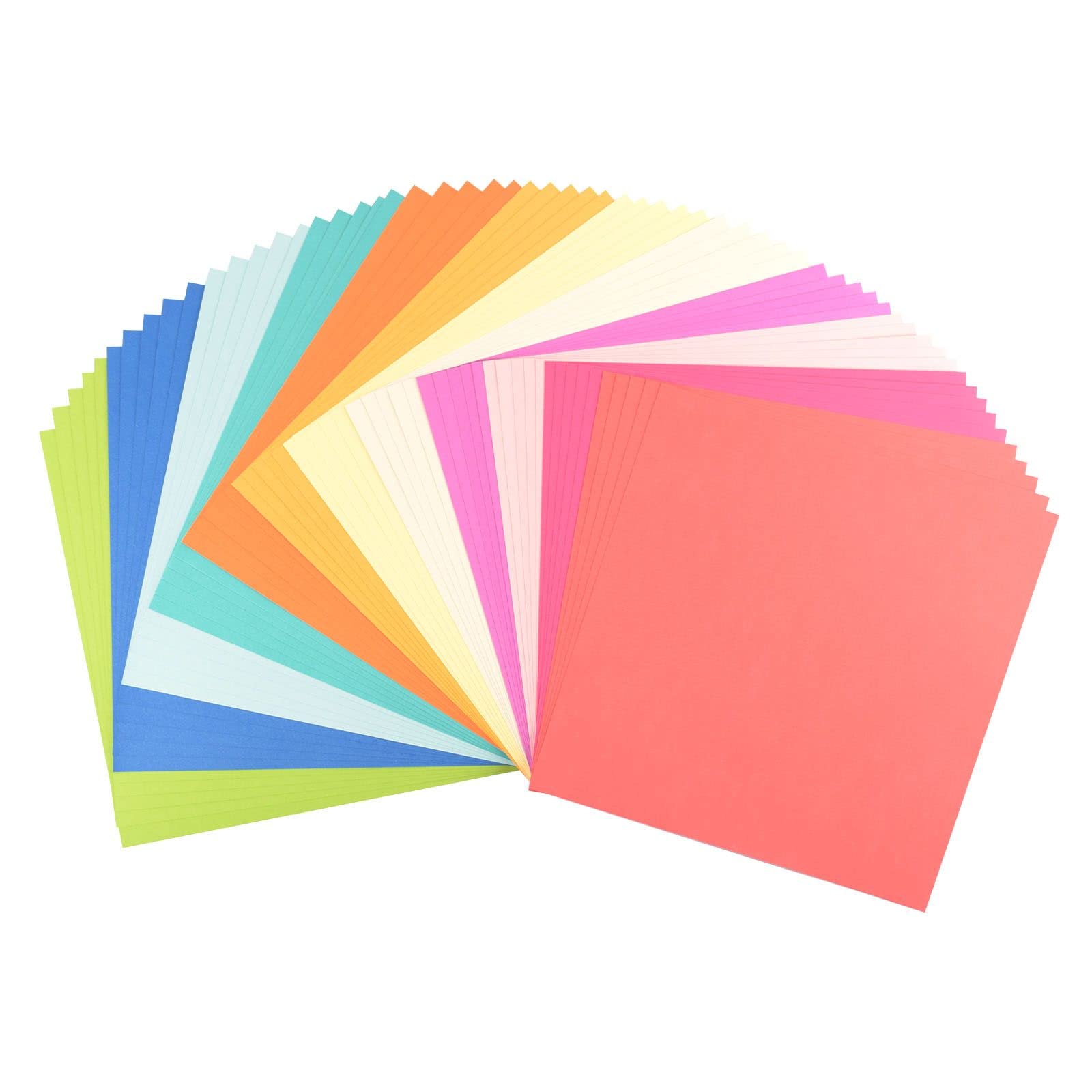 Florence Cardstock Smooth Multicoloured - Coloured Card Making Supplies 12 x 12 inch - Summer - 17 x 5 Sheets - Coloured Paper for Scrapbooking, Card Making and Other Paper Crafts - 216 GSM