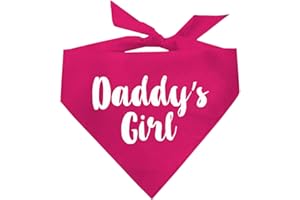 TEES & TAILS Daddy's Girl Father's Day Dog Bandana (Hot Pink, XS 5)