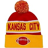 Miodoem City Beanie Knit Hat with Pom Winter Cuffed Cap Sport Fans Gift for Men Women