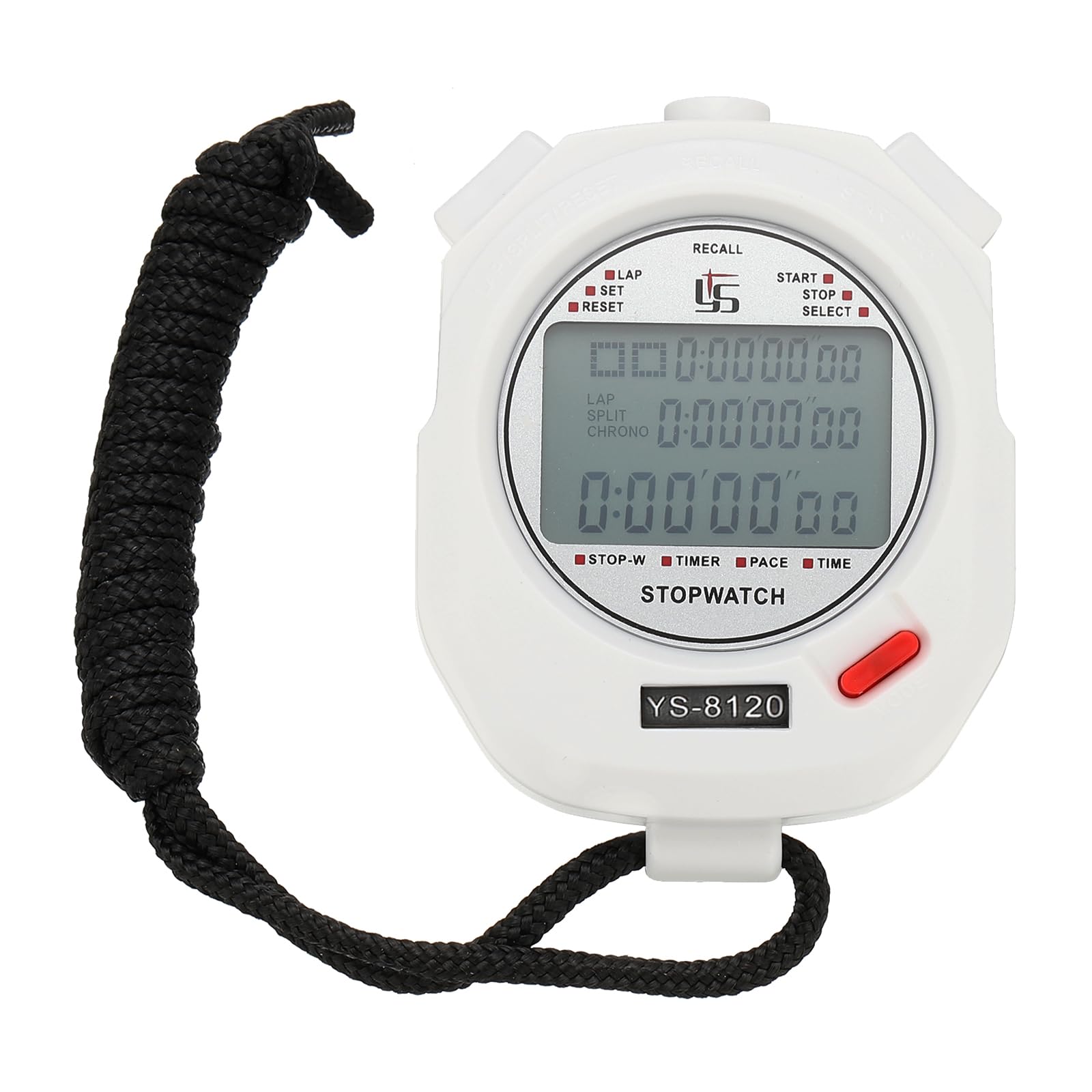 PATIKIL Sport Stopwatch Timer 120 Lap Memory, 0.01 Second Timing Stops Watch Alarm Clock for Coach Referee Swimming Running White
