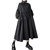ellazhu Women's Coats Hooded Zip Up Solid Long Sleeve Plus Size Side Pockets Maxi Hem GZ706 A