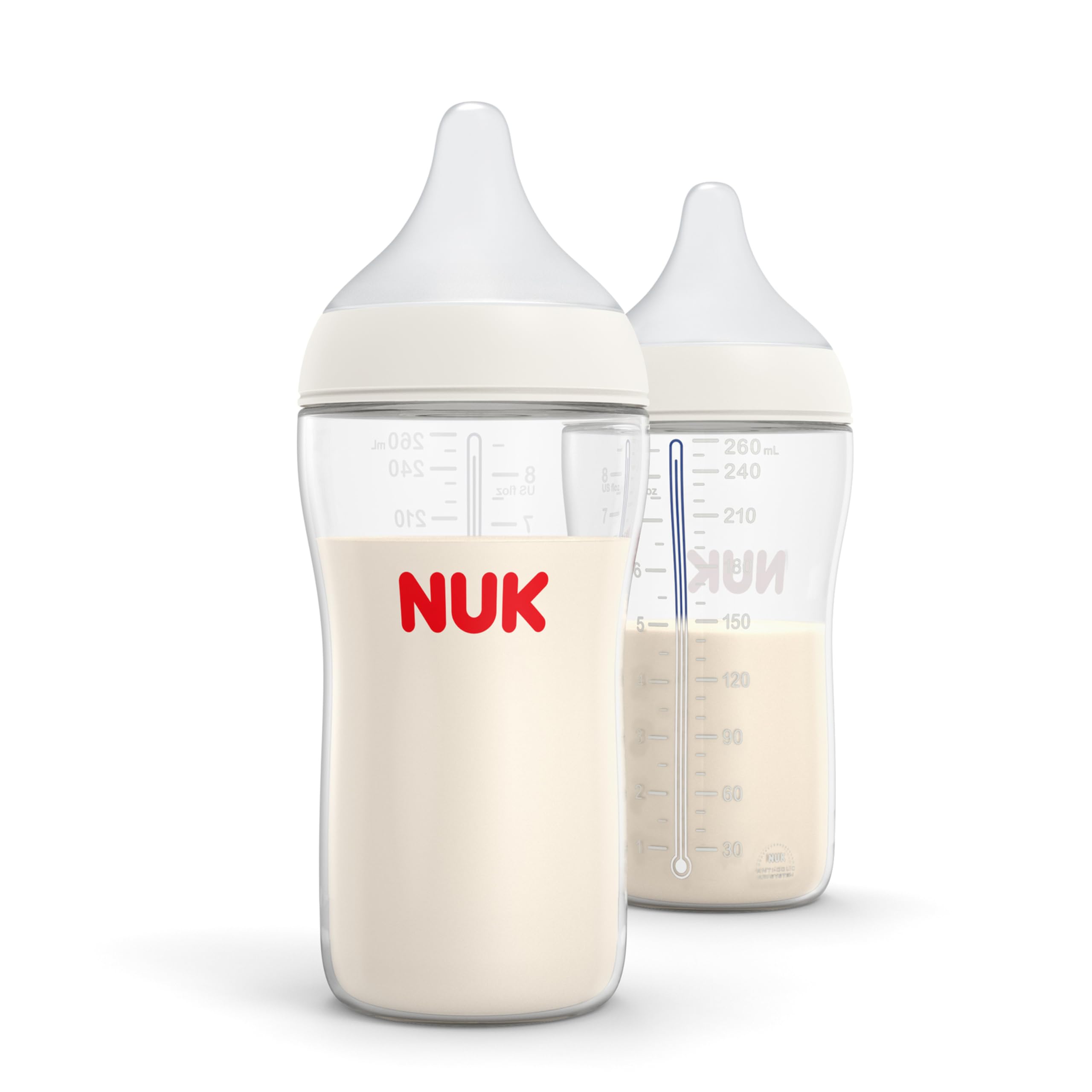 Photo 1 of NUK Perfect Match 2-in-1 Natural and Anti-Colic 8oz Bottle with Adaptable Medium Flow Nipple, 2 Pack