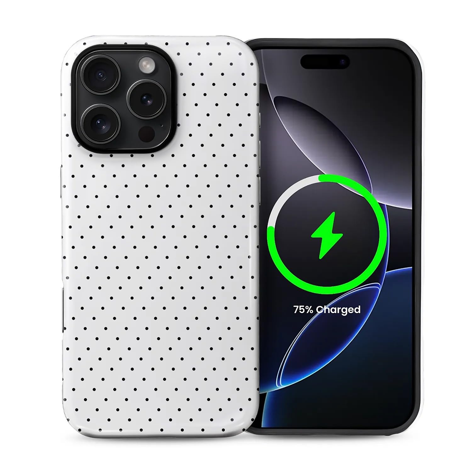 casesok for iPhone 16 Pro Case,Compatible with MagSafe,Cute Fashion Polka Dot Pattern Design for Women Girl,Soft TPU Durable Protection Case for iPhone 16 Pro-White